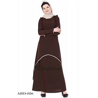 C  Cut Abaya- Coffee Brown